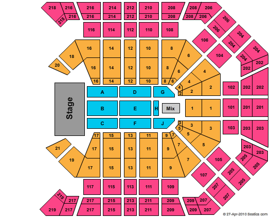 MGM Grand Garden Arena Sting Seating Chart